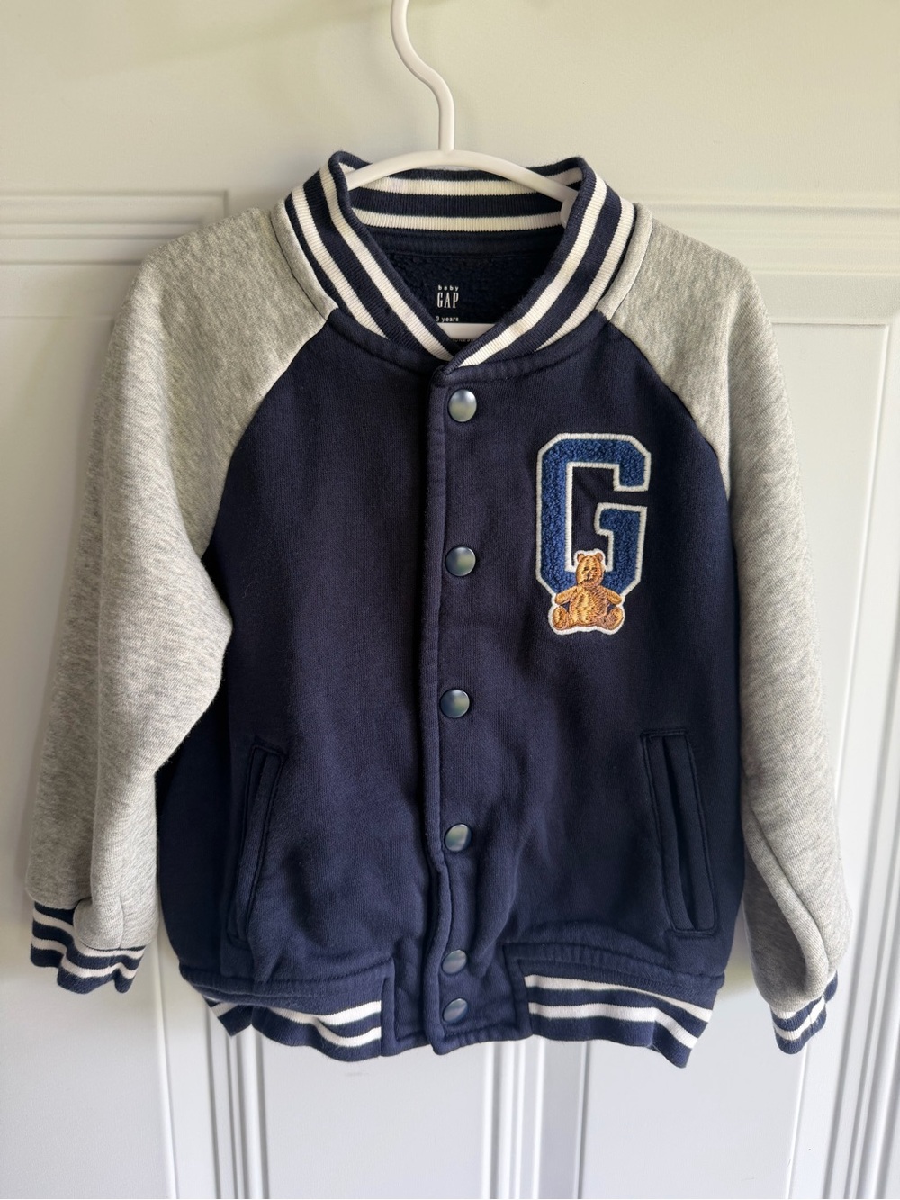Toddler GAP Vintage Soft Brannan Bear Varsity Jacket 3T